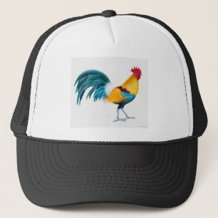 Green Junglefowl Rooster Trucker Hat