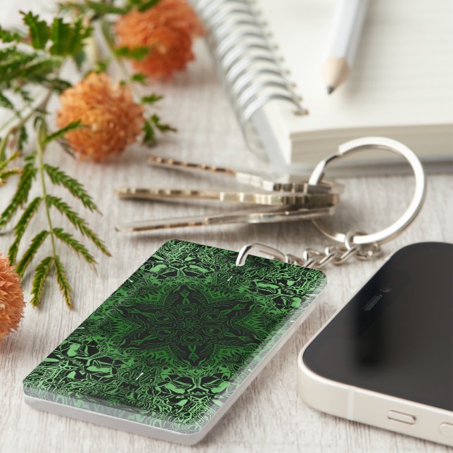 Green Kaleidoscope Keychain (Front Right)