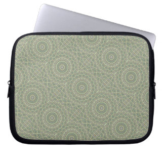 Green kaleidoscope laptop sleeve