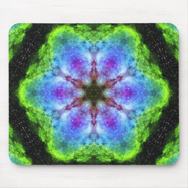 Green Kaleidoscope Mouse Pad (Front)