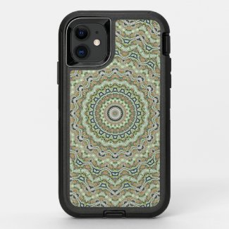 Green kaleidoscope OtterBox defender iPhone 11 case