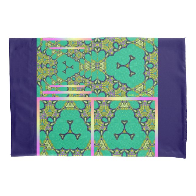 Green Kaleidoscope Pair  Pillow Case (Front-Left)
