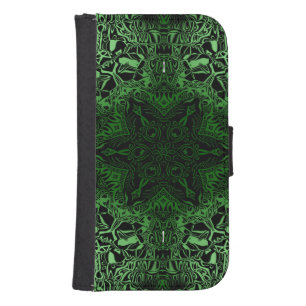 Green Kaleidoscope Samsung S4 Wallet Case