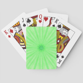 Green Kaleidoscope Spokes Star Playing Cards
