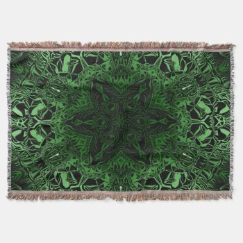 Green Kaleidoscope Throw Blanket by CBgreetingsndesigns at Zazzle
