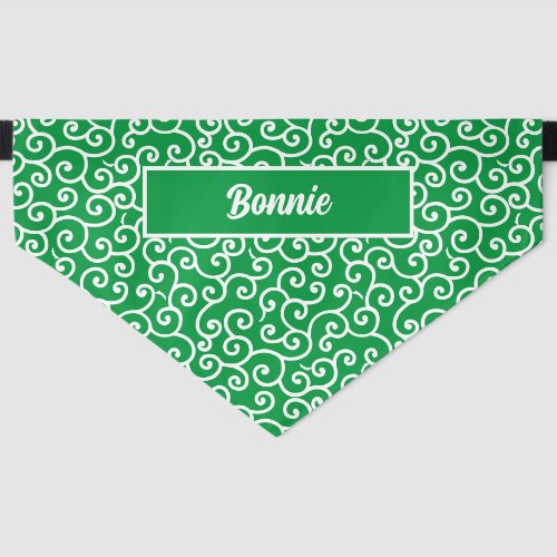 Green Karakusa Pattern- Classic Japanese Vine Pet Bandana Collar