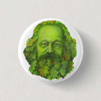 Green Karl Marx badge Button