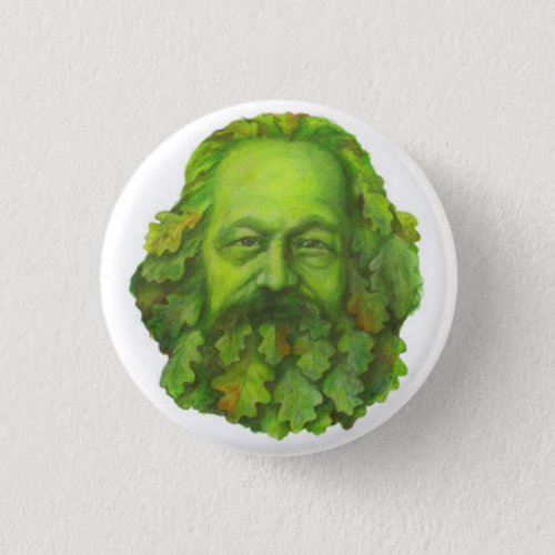 Green Karl Marx badge Button
