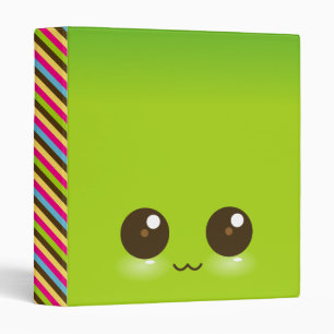 Green Kawaii Face Binder