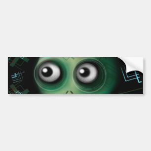 Green Kawaii Monster Bumper Sticker