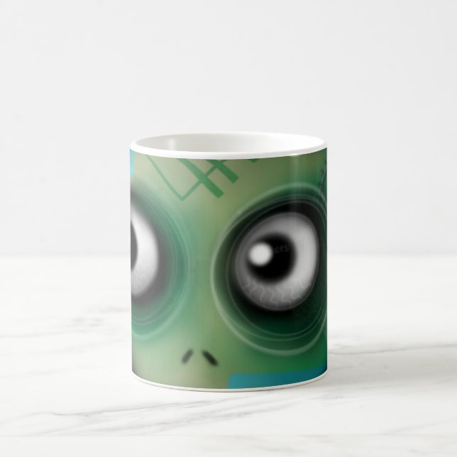Green Kawaii Monster Coffee Mug (Center)