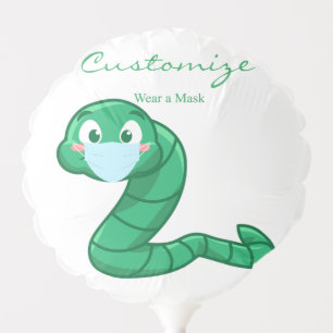 Green Kawaii Worm Thunder_Cove Balloon