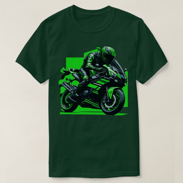 Green Kawasaki ZX10R T-Shirt (Design Front)