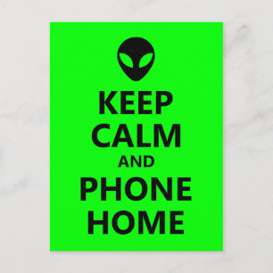 Green Keep Calm and Phone Home Postcard