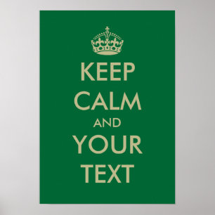 Green keep calm poster template   Customizable