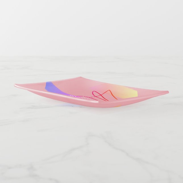 GREEN KEEP SMILING SERVING TRAY (Angled)