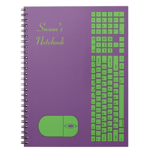 Green Keyboard and Mouse Notebook (Front)