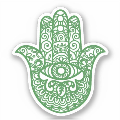 Green Khamsa Hand Good luck Sticker