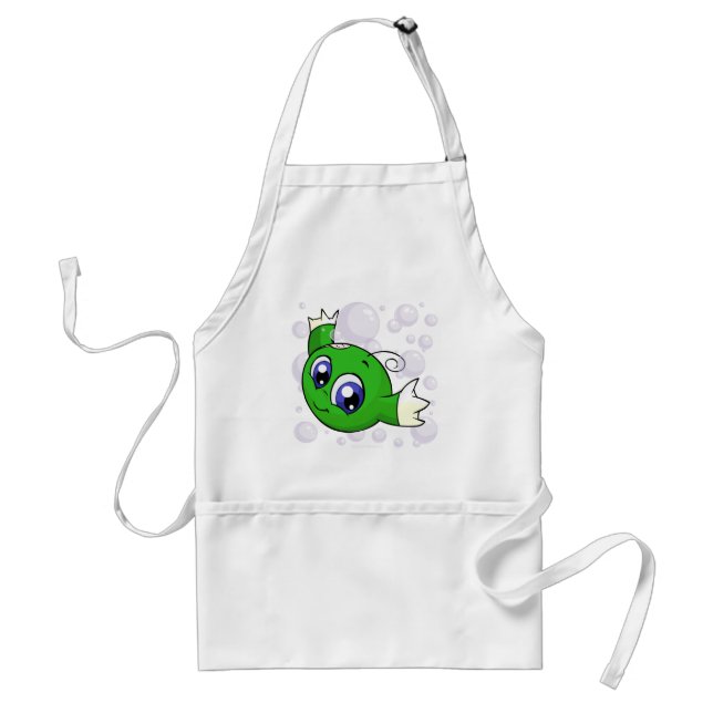 Green Kiko swishing through Kiko Lake Adult Apron (Front)