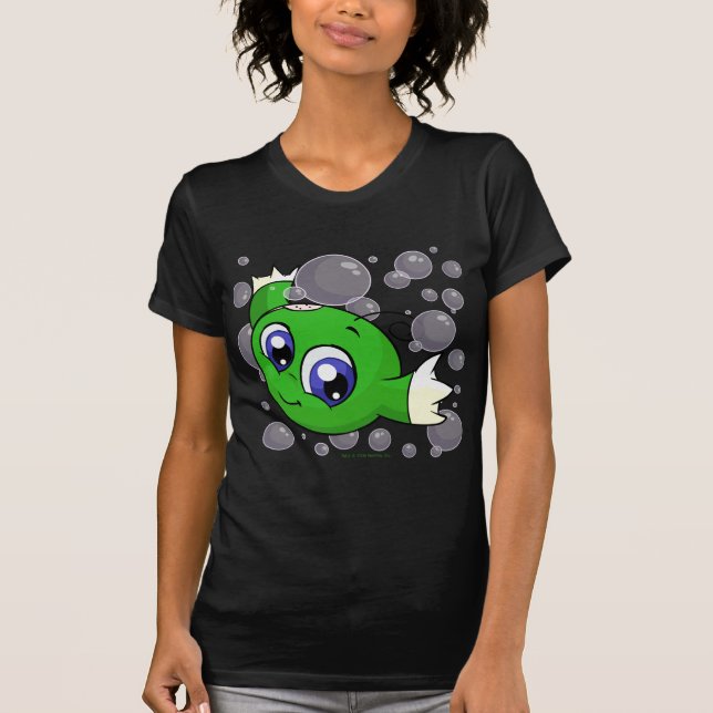 Green Kiko swishing through Kiko Lake T-Shirt (Front)