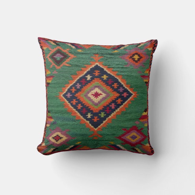 Green Kilim Pillows Canada: Bring Global Style  (Front)