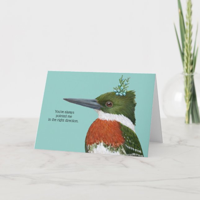 green kingfisher compliment card/friendship card (Front)