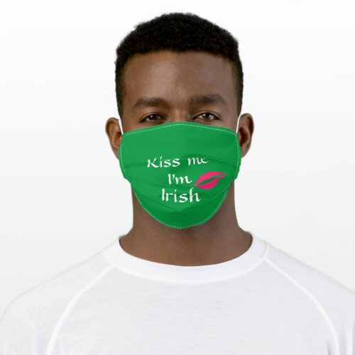 Green Kiss Me Im Irish Adult Cloth Face Mask