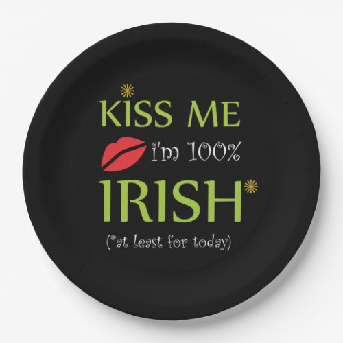 Green Kiss Me Im Irish  St Patricks Day Paper Plates