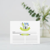 Green Kitchen Tools Bridal Shower Recipe Cards (Standing Front)