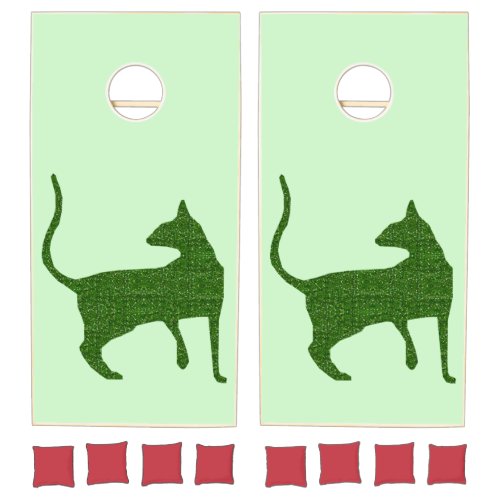 Green Kitty Cat Cornhole Set