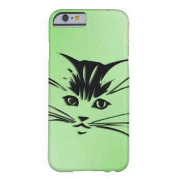 Green Kitty Cat Face Barely There iPhone 6 Case