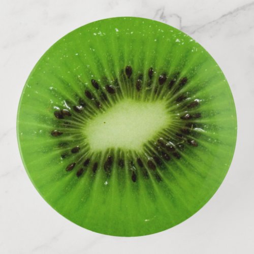 Green Kiwi Fruit Fresh Slice Trinket Tray