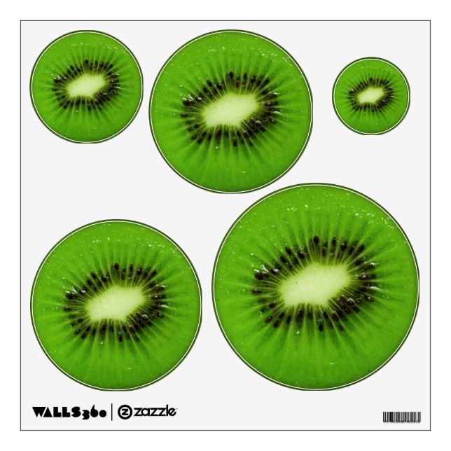 Green Kiwi Fruit Fresh Slice Wall Decal (Front)