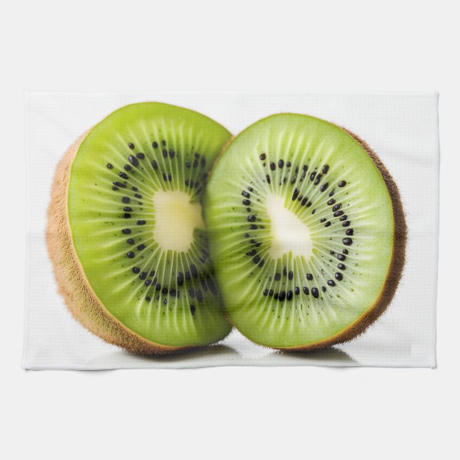 Green kiwi fruit kitchen towel (Horizontal)