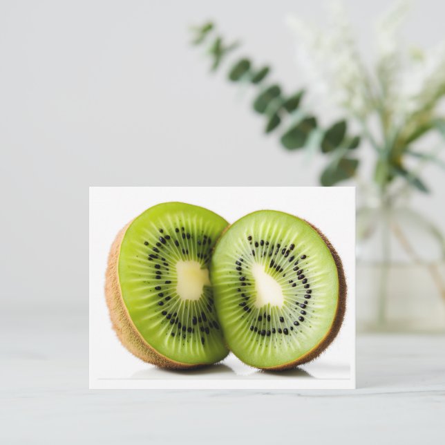 Green kiwi fruit postcard (Standing Front)