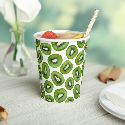 Green Kiwi Pattern Paper Cups