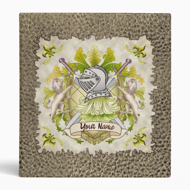 Green Knight Family Crest Surname binder  (Front)