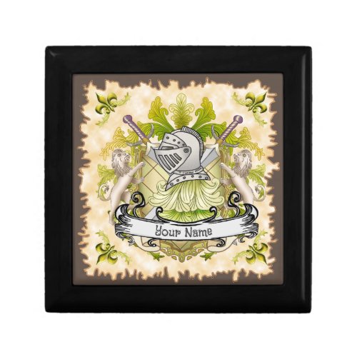 Green Knight Family Crest Surname Gift Box