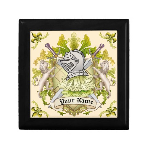 Green Knight Family Crest Surname Gift Box