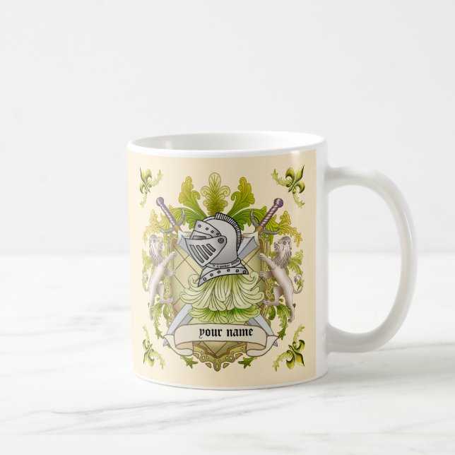 Green Knight Family Crest Surname mug (Right)