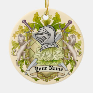 Green Knight Family Crest Surname ornament