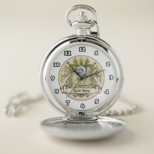 Green Knight Family Crest Surname Pocket Watch