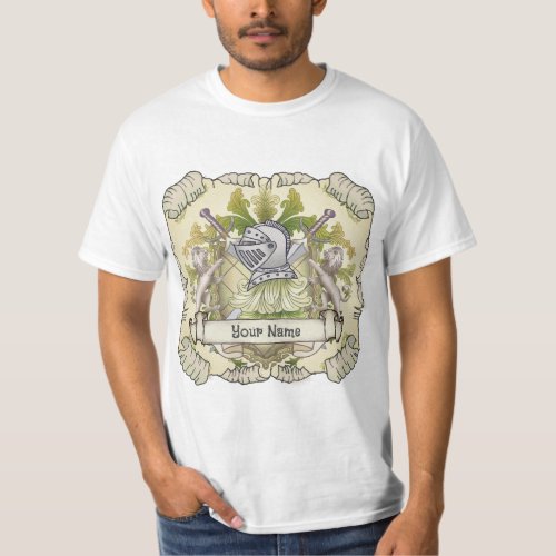 Green Knight Shield family name t_shirt 