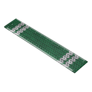 Green Knit-look Stripe Pattern Ruler