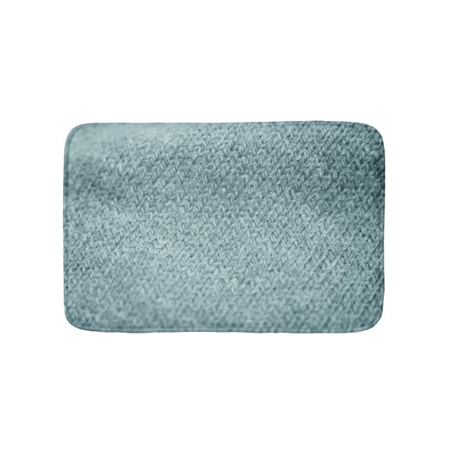 Green Knitted Texture: Trendy Background Bath Mat (Front)