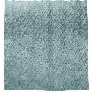 Green Knitted Texture: Trendy Background Shower Curtain