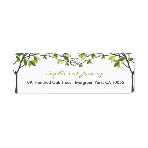 Green Knotted Love Trees Summer Wedding Address Label