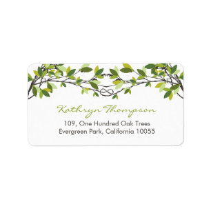 Green Knotted Love Trees Summer Wedding Address Label