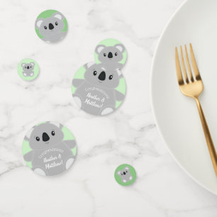 Green Koala Bear Baby Shower Confetti