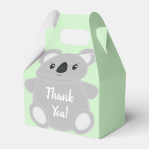 Green Koala Bear Baby Shower Favor Boxes